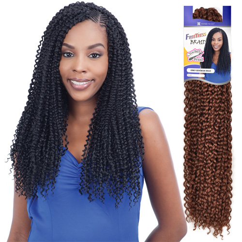 Freetress Synthetic Hair Crochet Braids Bohemian Braid Hair Color Shown 1b