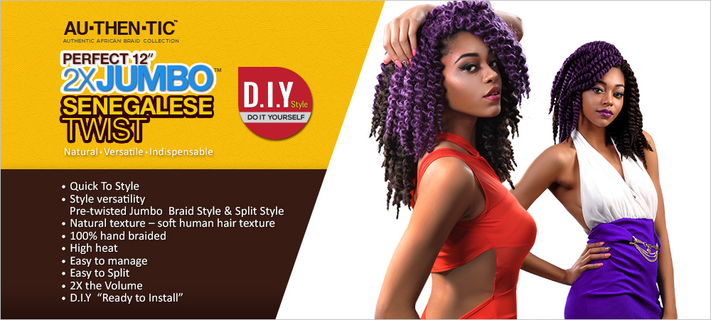 Authentic Synthetic Hair Crochet Braids Perfect 12 2X Jumbo ...