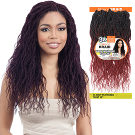 Modelmodel Synthetic Hair Crochet Braids Glance 3x Wavy Feathered Hair Color Shown 99j