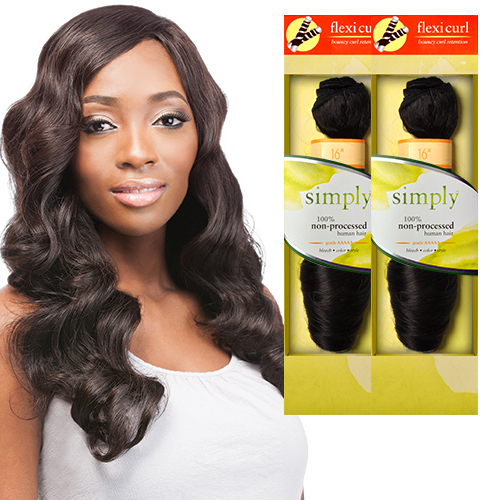 Outre Simply Non Processed Brazilian Human Hair Weave Natural Flexi Hair Color Shown Natural Brown