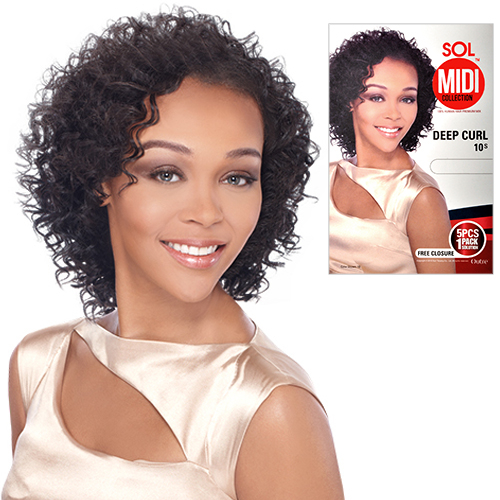 Outre Human Hair Blend Weave Sol Midi Collection Deep Curl 10s 5pcs Outre Human Hair Blend Weave Sol Midi Collection Deep Curl 10s 5pcs