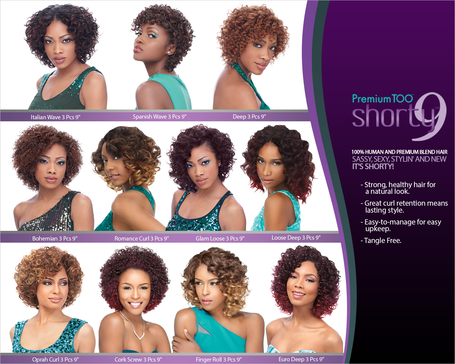 Human Hair Blend Weave Sensationnel Premium Too Shorty Glam Loose