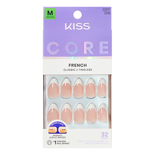 KISS CORE - French Classic & Timeless - 32 Nails - M - Curiosity #CF05