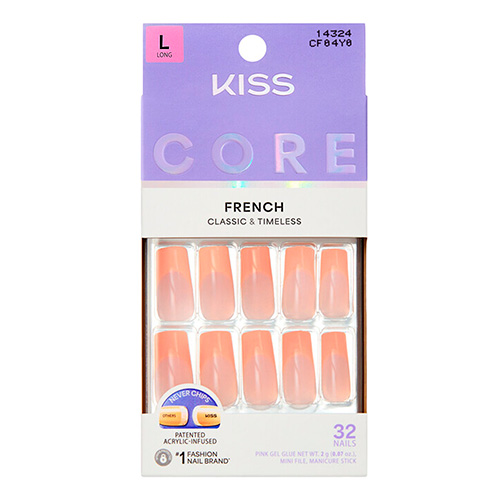 KISS CORE - French Classic & Timeless - 32 Nails - L - Awsomesauce #CF04Y0