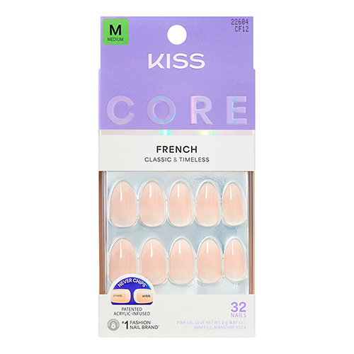 KISS CORE - French Classic & Timeless - 32 Nails - M - Burble #CF12