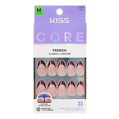 KISS CORE - French Classic & Timeless - 32 Nails - M - Cheerful #CF14