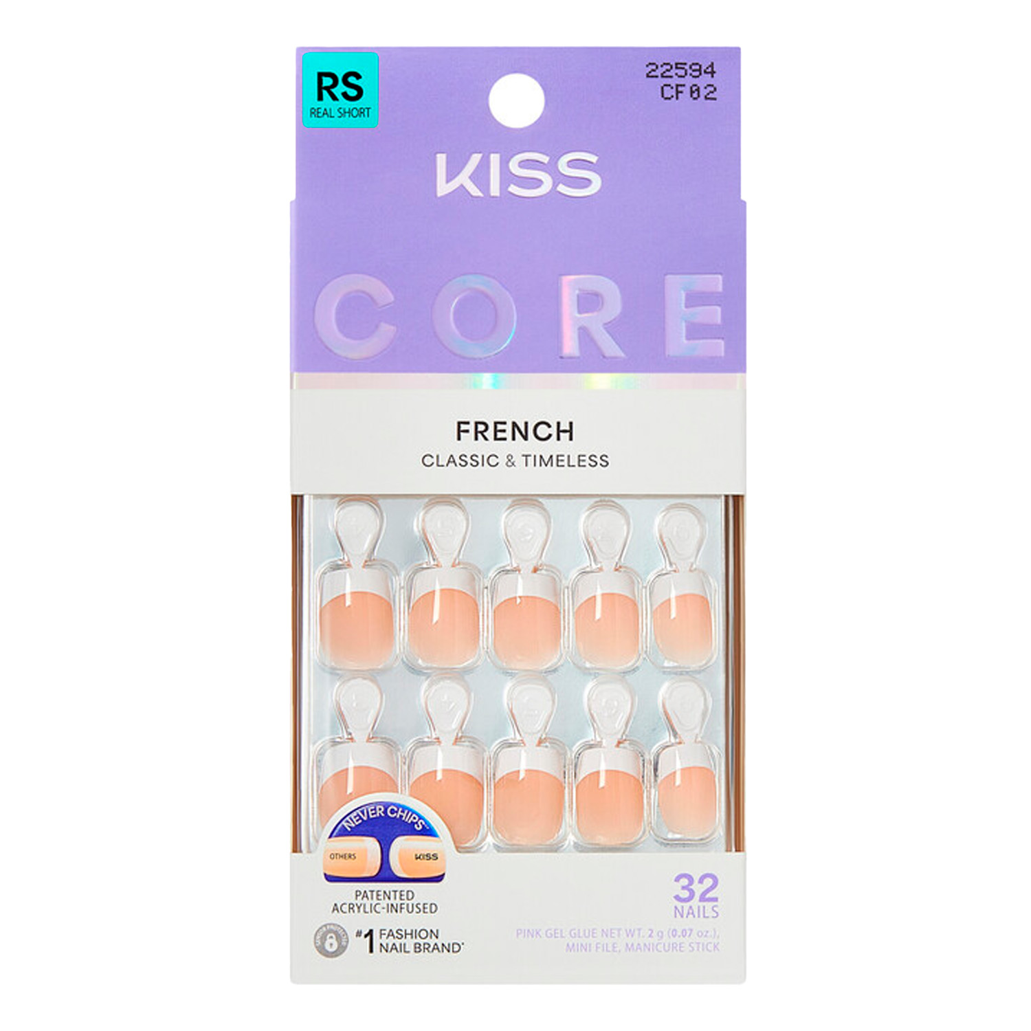 KISS CORE - French Classic & Timeless - 32 Nails - RS - If You Dare #CF02