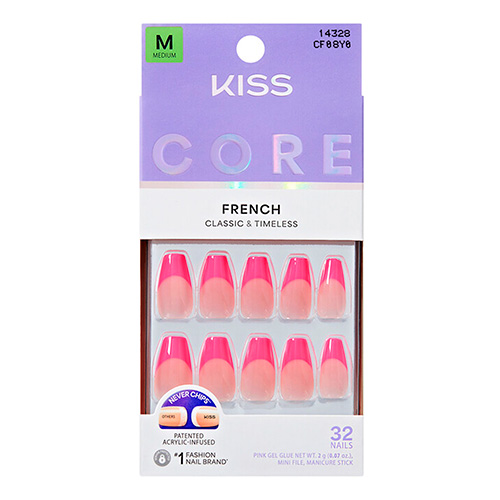 KISS CORE - French Classic & Timeless - 32 Nails - M - Goat #CF08Y0