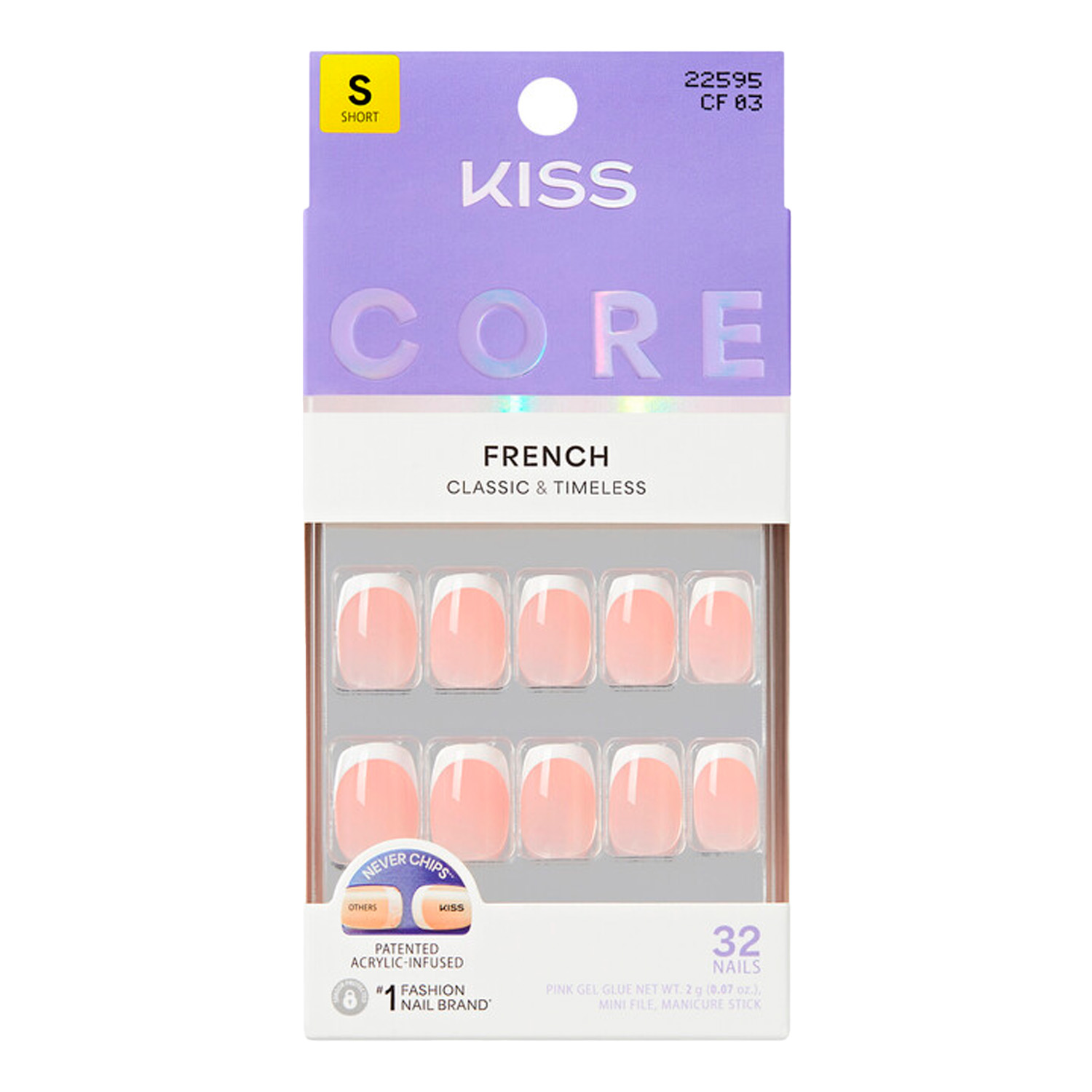 KISS CORE - French Classic & Timeless - 32 Nails - S - Snapshot #CF03