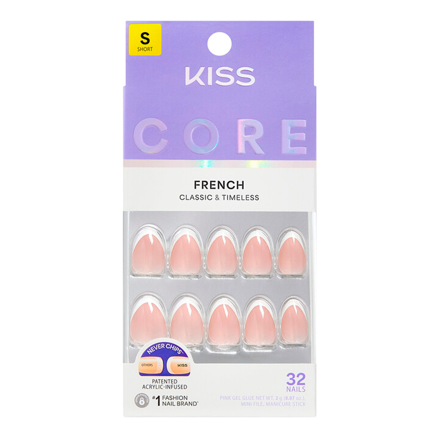 KISS CORE - French Classic & Timeless - 32 Nails - S - Passionate #CF04