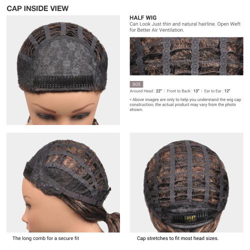 100% human hair inside cap wig pics1 Human Hair Wigs | Adelle 100 by WigPro | Monofilament Wig main image 2