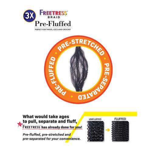 FreeTress Crochet Braids 3X Pre-Fluffed Water Poppin Twist 20