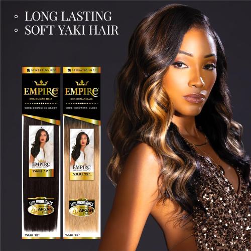 Extension Cheveux SENSATIONNEL EMPIRE 100% Cheveux Humains Yaki 40 Cm - Couleur 1 - Avec Étiquettes