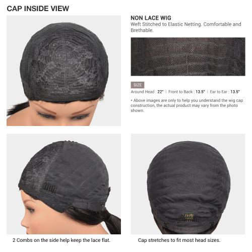 100% human hair inside cap wig pics1 Human Hair Wigs | Adelle 100 by WigPro | Monofilament Wig main image 4