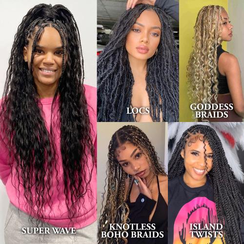Harlem125 Human Hair Blend Braids Kima Signature Bulk Ocean Wave