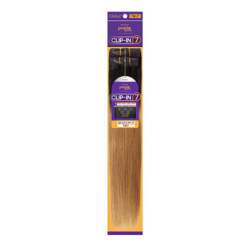 Outre Human Hair Weave Premium Purple Pack Yaki Clip-in 7Pcs 18