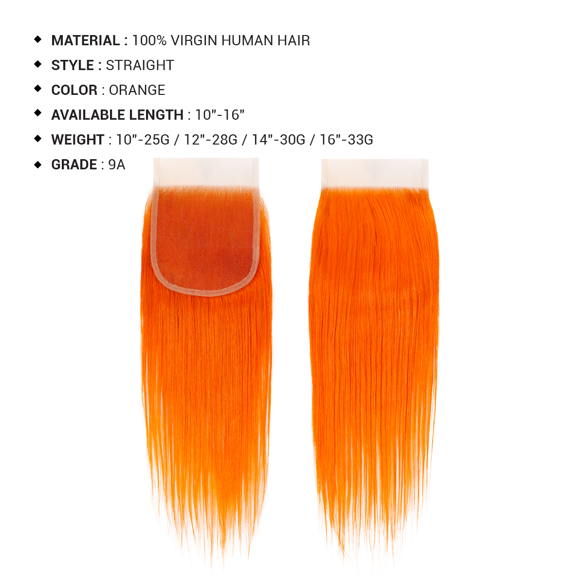 Uniq Hair 100% Virgin Human Hair Brazilian Bundle Hair Weave 4X4