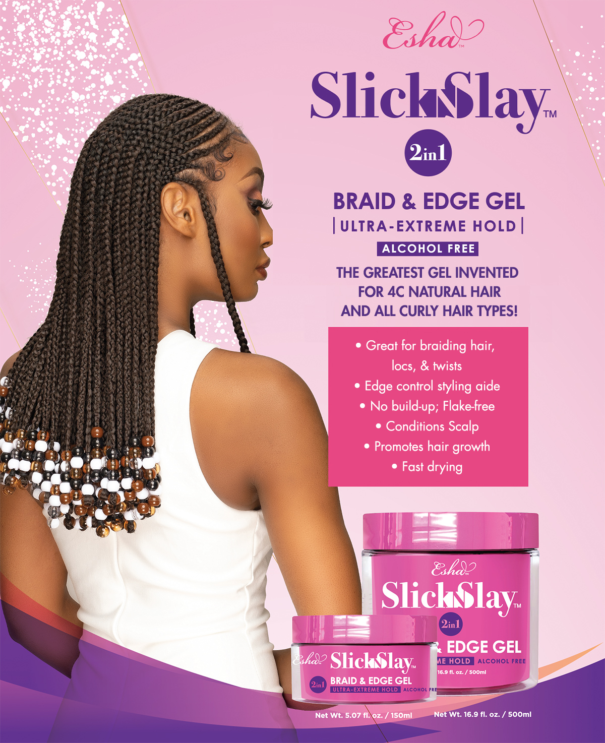 Esha Slick Slay 2 in 1 Braid & Edge Gel Ultra-Extreme Hold Melon