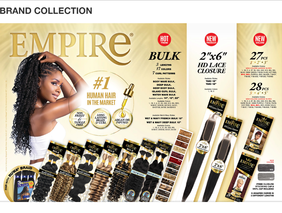 Sensationnel Human Hair Weave Empire 2x6 HD Lace Closure Yaki 12