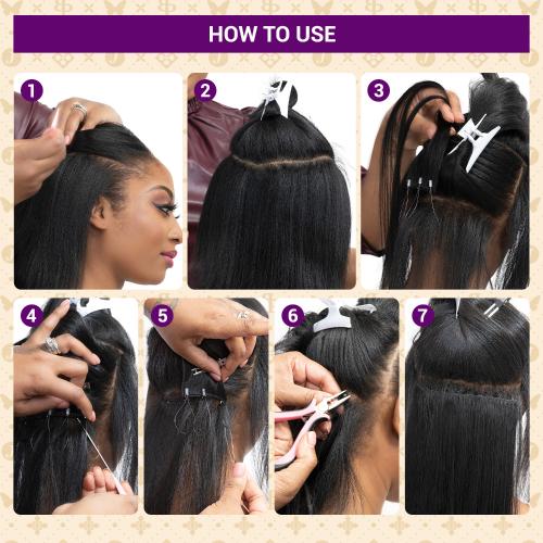 18 Inch Remy Human Hair Extensions 5 Piece Weft Micro Beads