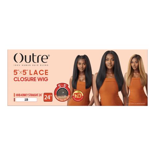 Outre Human Hair Blend Glueless HD 5X5 Lace Closure Wig Kinky