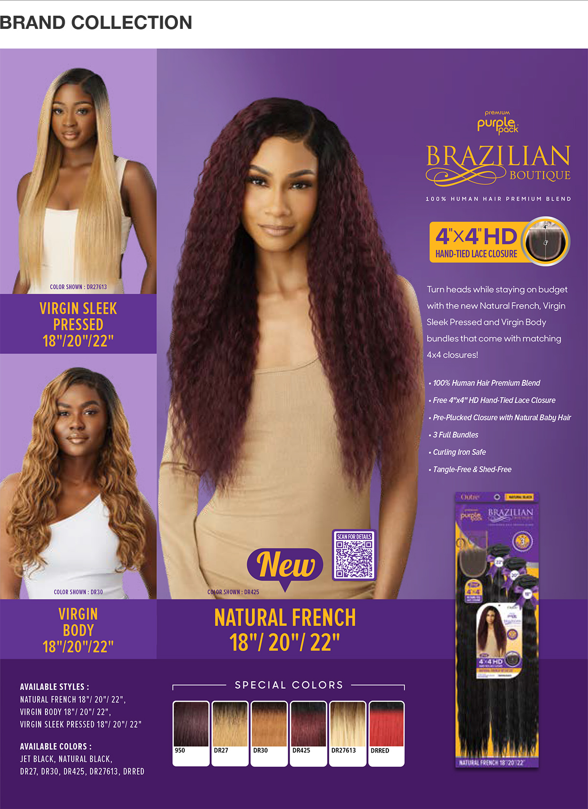 Outre Human Hair Blend Weave Premium Purple Pack Brazilian