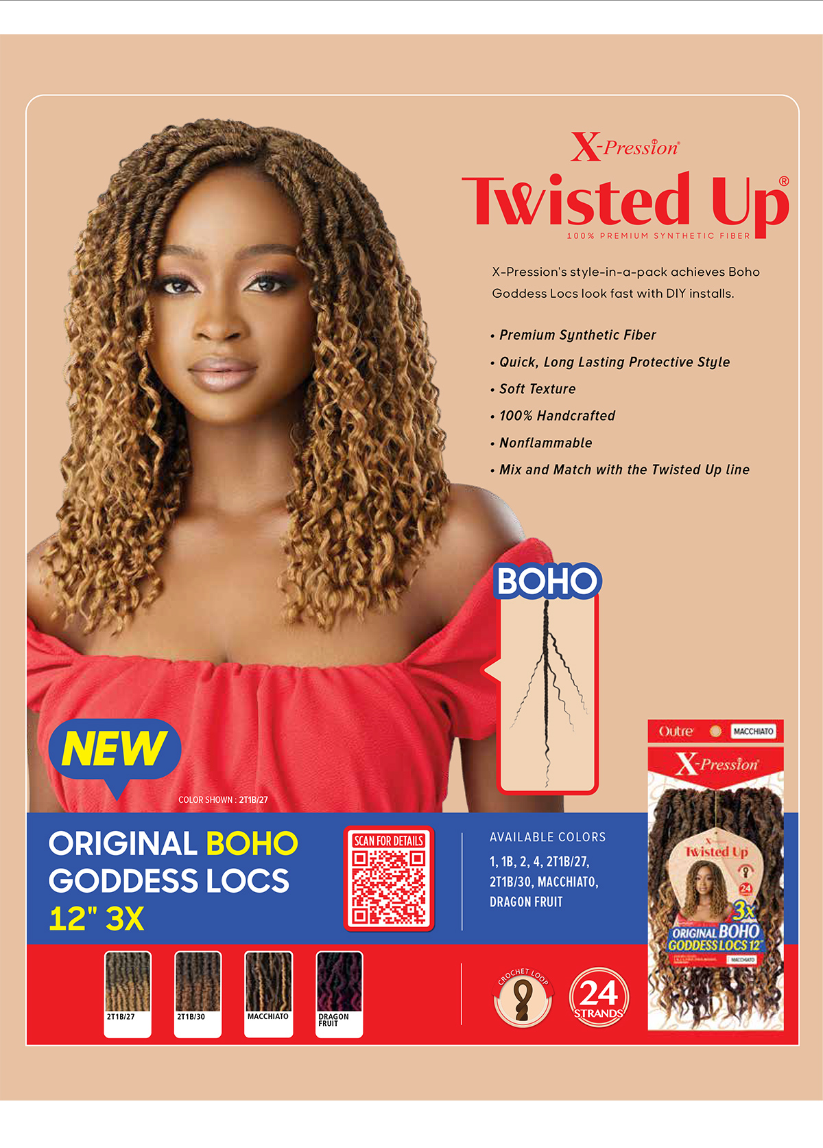 Outre Crochet Braids X-Pression Twisted Up 3X Original Boho