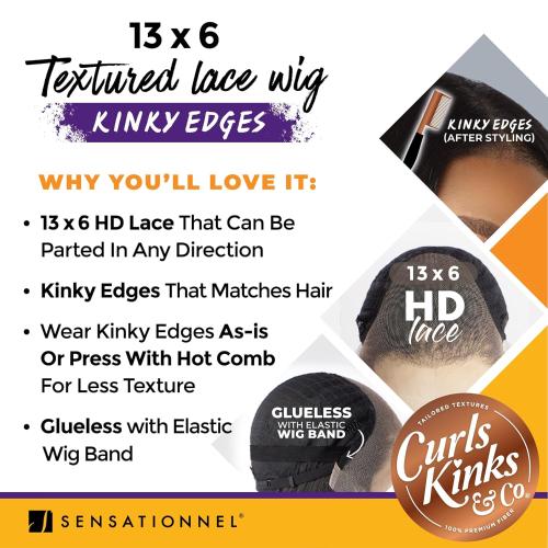 Kinky edges textured hairline detail