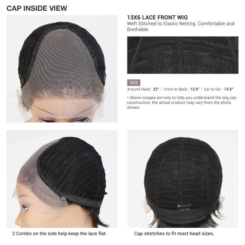 Inside cap construction with elastic wig band and combs