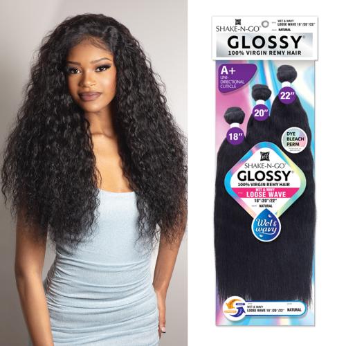 Shake-N-Go Virgin Remy Hair Weave Glossy 3 Bundles Wet N  display picture 3