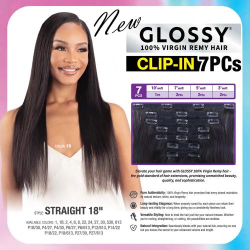 Shake-N-Go Virgin Remy Hair Weaves Glossy Clip In Straight  display picture 2