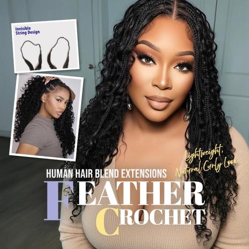 Outre Human Hair Blend Crochet Braids Purple Pack Feather Crochet