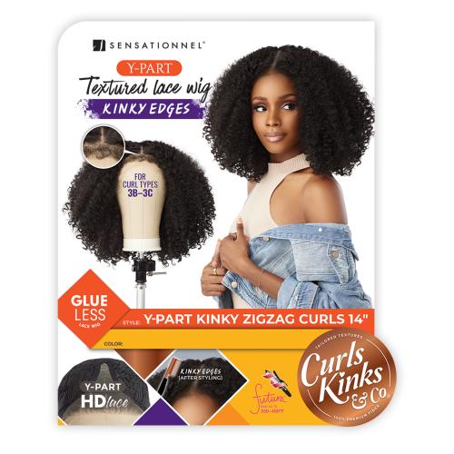 ハンキングセット Sensationnel HD Lace Front Wig Curls Kinks N Co Glueless Kinky