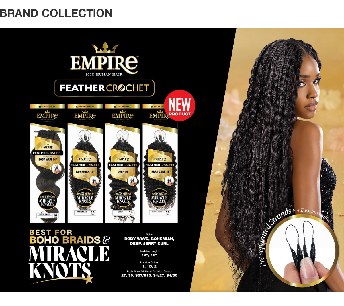 Sensationnel Human Hair Crochet Braids Empire Feather Crochet Body