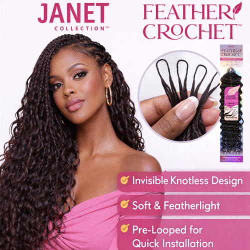 Janet Collection Human Hair Crochet Braids Feather Crochet Afro