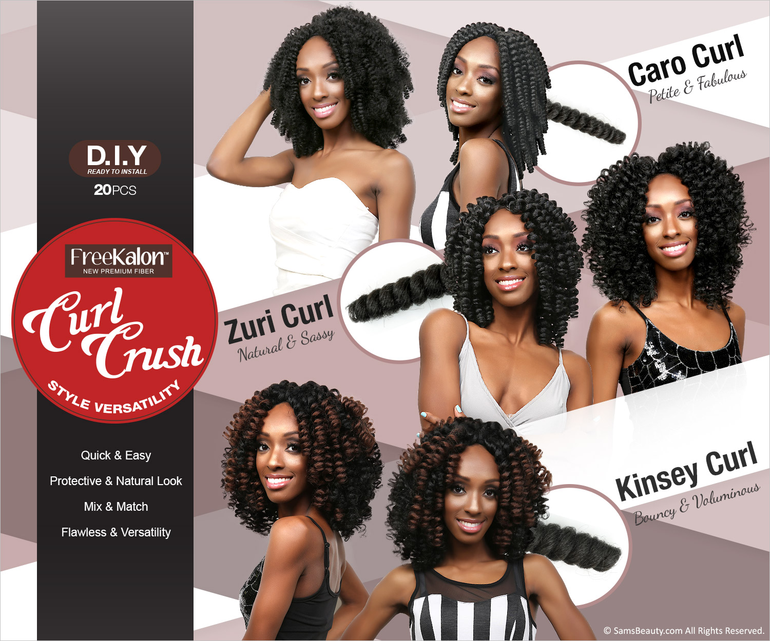 FreeKalon Synthetic Hair Crochet Braids Curl Crush Zuri Curl 20