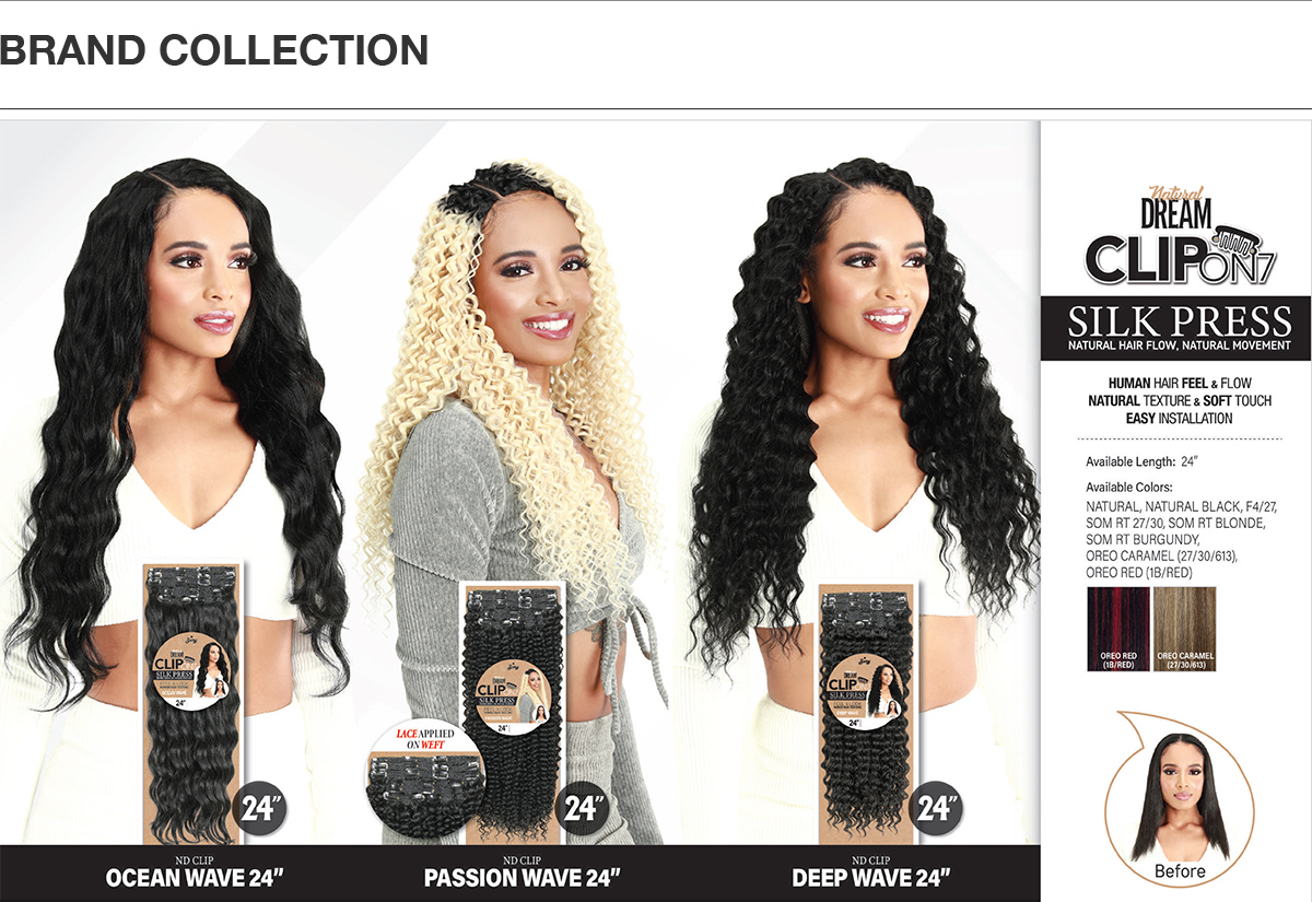 Royal Zury Weave Natural Dream Clip On 7Pcs Ocean Wave 24