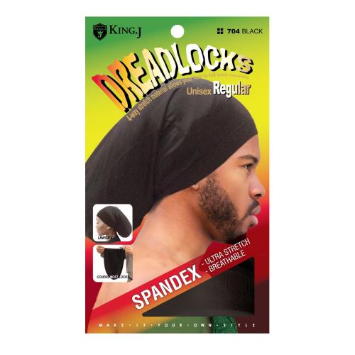 King.J DREADLOCKS Regular Spandex Cap - Black #704