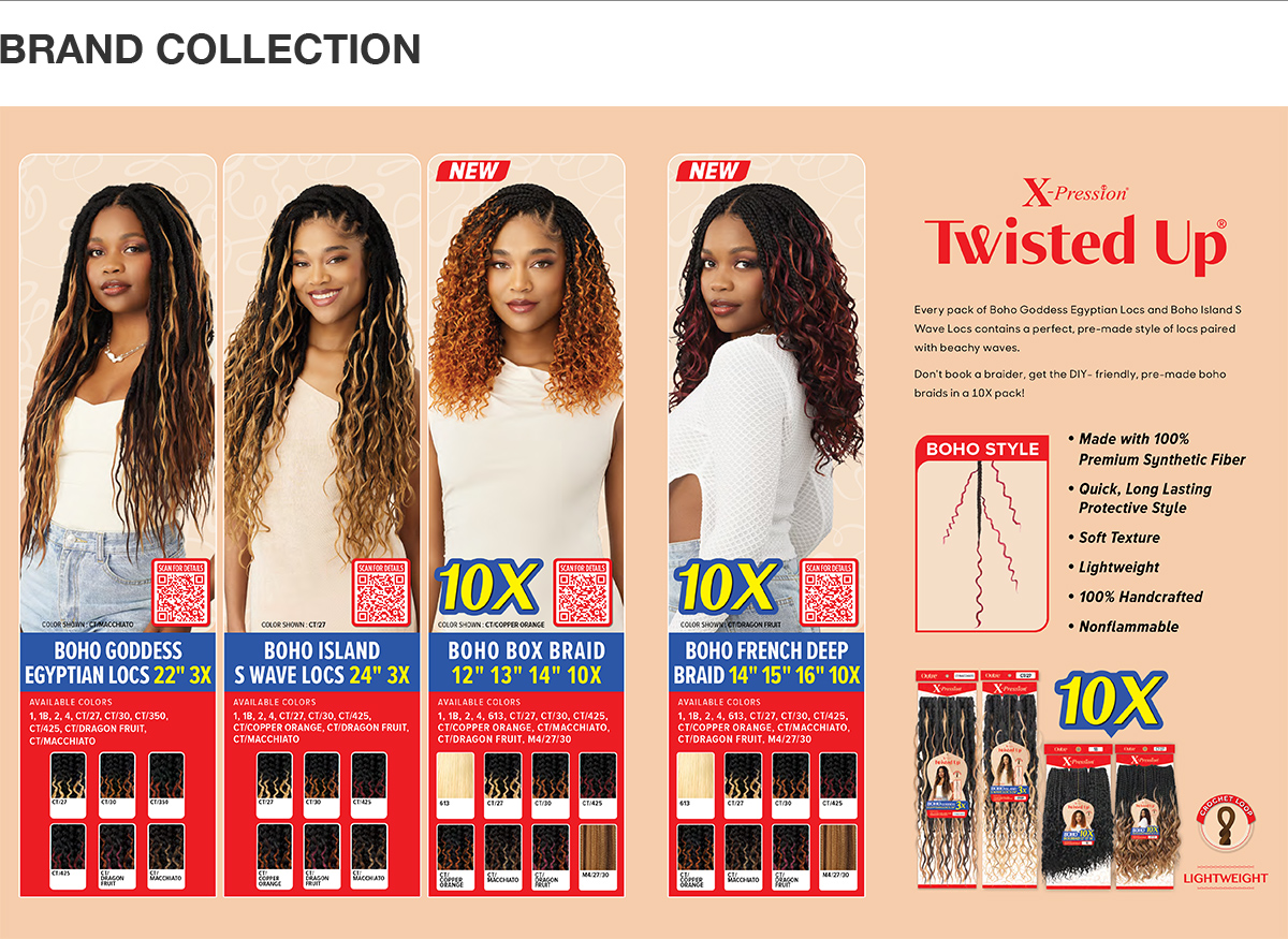 Outre Crochet Braids X-Pression Twisted Up 10X Boho Box Braid 12