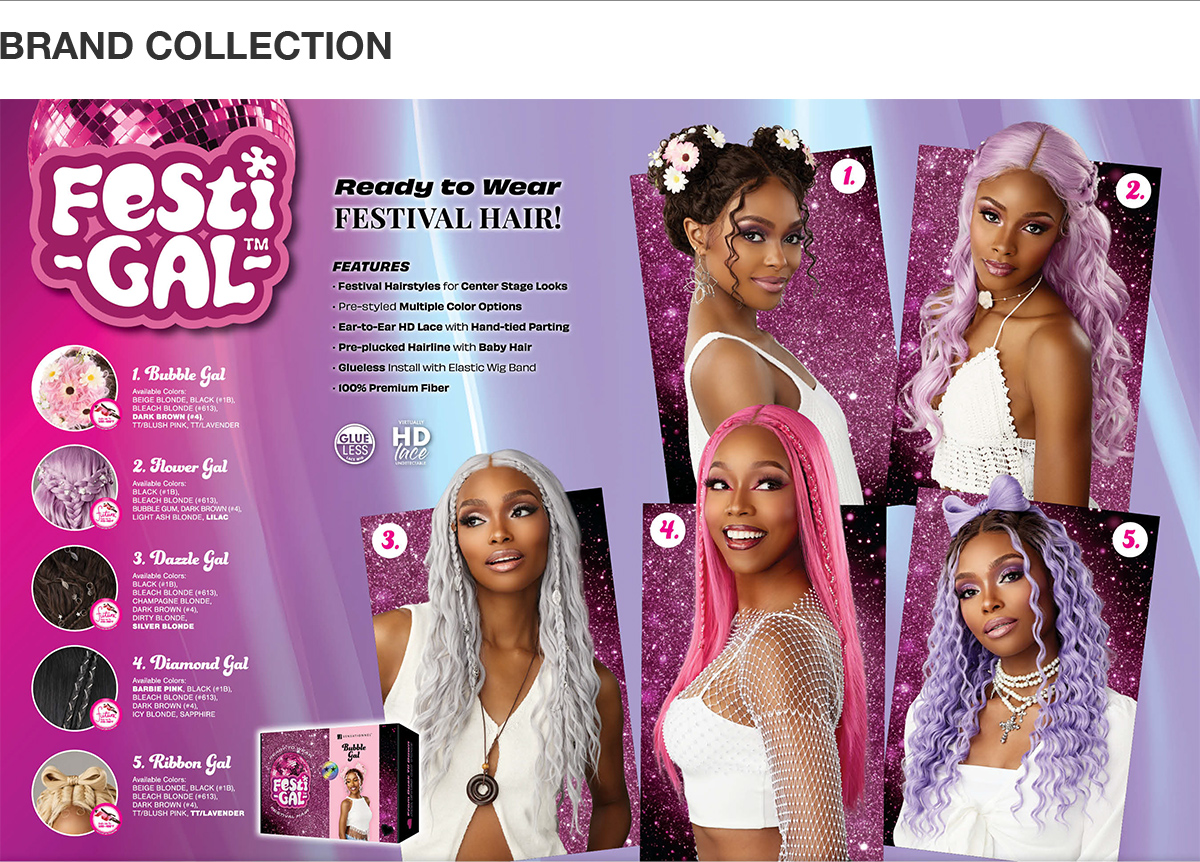 Sensationnel HD Lace Front Wig Glueless Festi-Gal Shear Muse