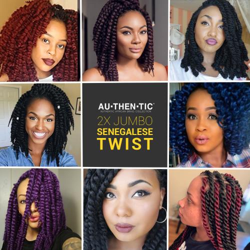 Authentic Synthetic Hair Crochet Braids 6X Value Pack Double Jumbo