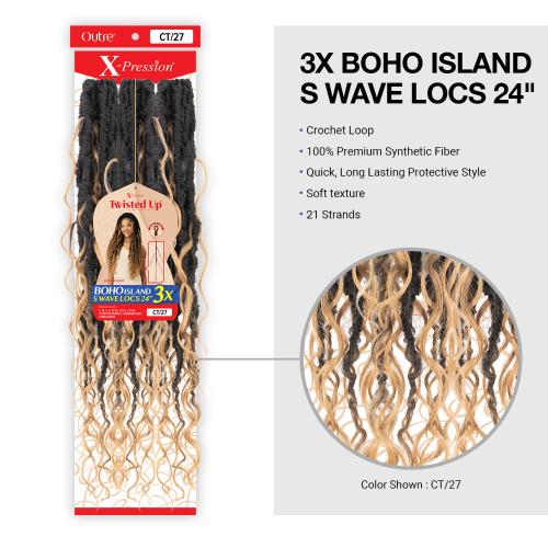 Outre Crochet Braids X-Pression Twisted Up 3X Boho Island S Wave