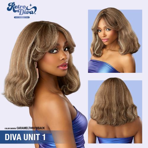 Sensationnel HD Lace Crown Wig Glamora Hand Tied Retro Diva Unit 1