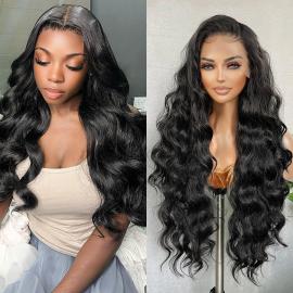 Brazilian Remy Lace Front Wig 28-34 inches!! 250 Density Glueless Headband Wig Human Hair Body Wave Human  main image 2