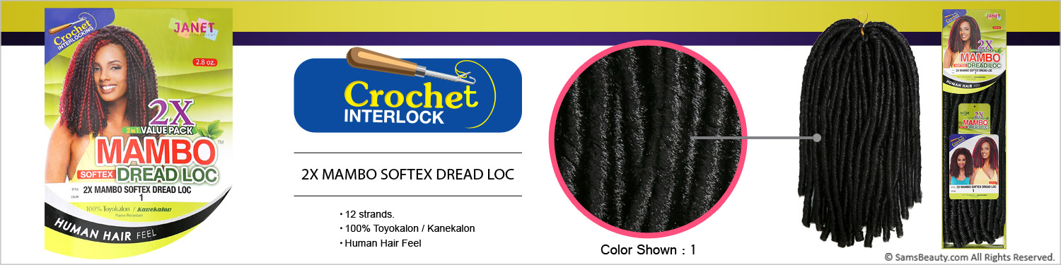 Janet Collection Synthetic Hair Crochet Braids Noir 2 in 1 Value