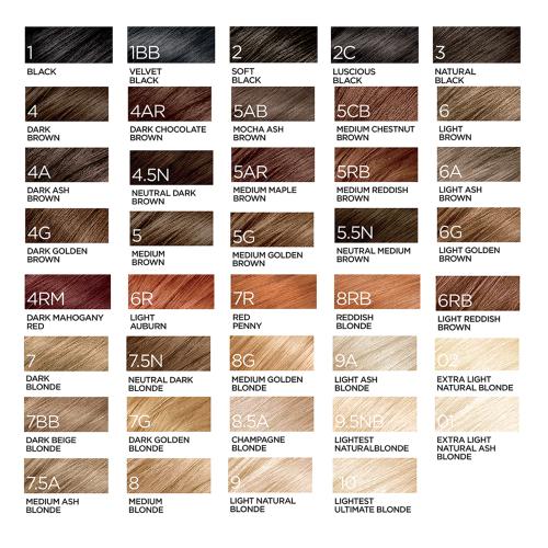 Preference By Loreal Hair Color Chart Preference By Loreal Hair Color Chart