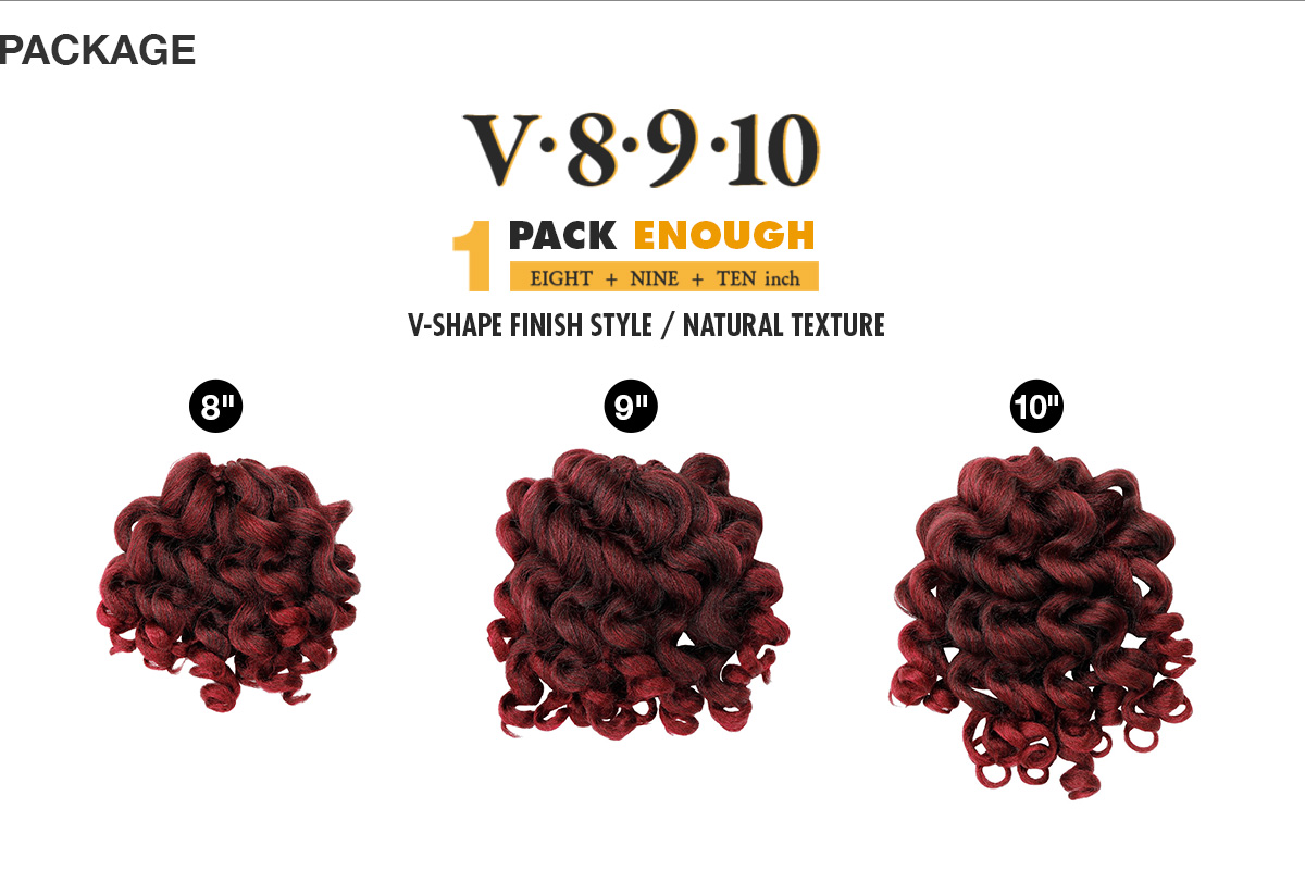 Zury Synthetic Hair Crochet Braids V8.9.10 Bohemian (1Pack Enough