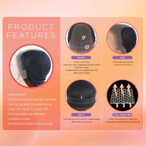 Outre Human Hair Blend HD Lace Front Wig Airtied Glueless  display picture 3